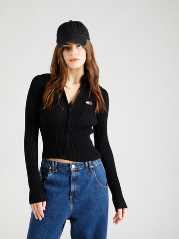 Cardigan Tommy Jeans en noir : devant