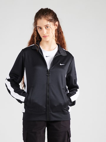 Nike Sportswear Zip-Up Hoodie in Black: front