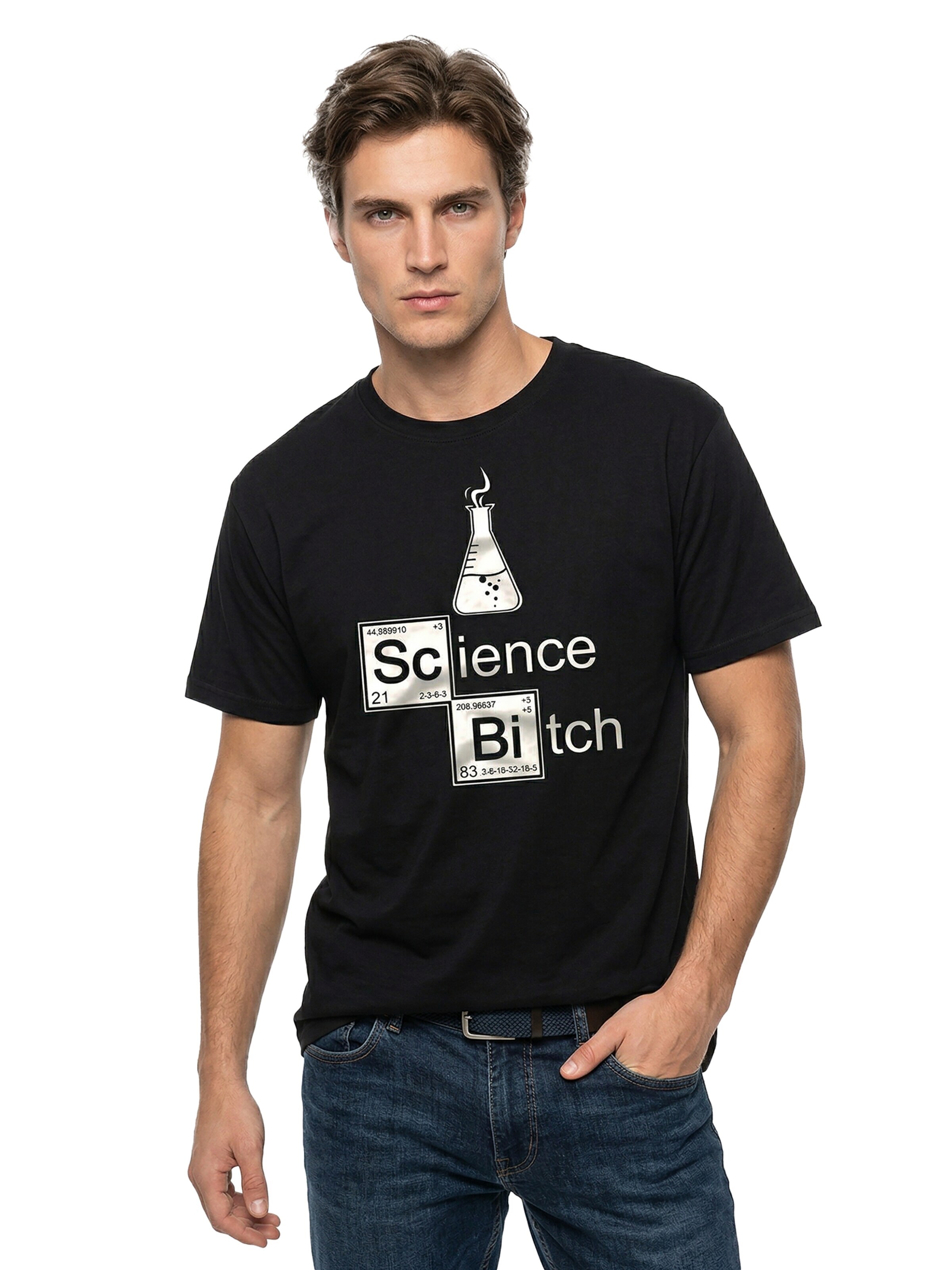 MAKAYA Shirt 'Science Bitch' in Black: front