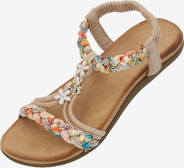 Sandales à lanières 'Ninralla' Palado en beige : devant