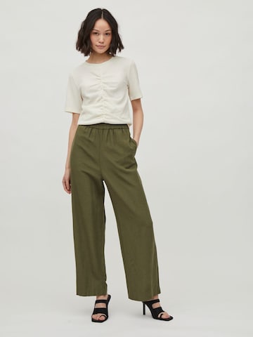 VILA Wide leg Broek in Groen