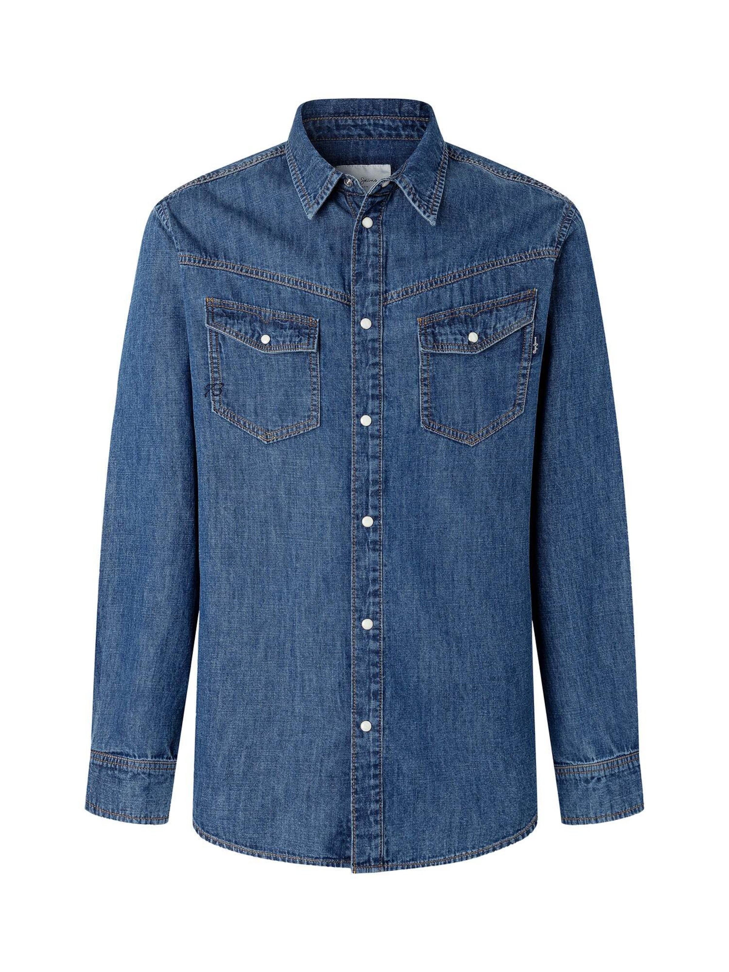 Coupe regular Chemise 'Hammond' Pepe Jeans en bleu : devant