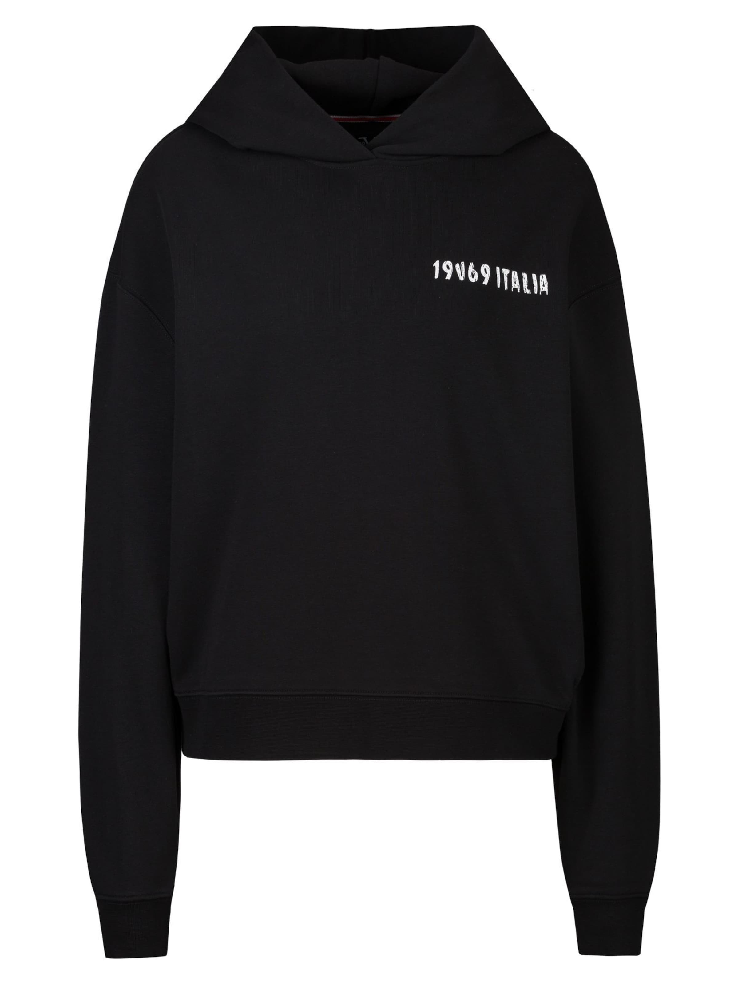 Felpa 'Kara Italia' di 19V69 ITALIA in nero: frontale