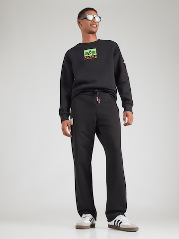 ALPHA INDUSTRIES - Loosefit Calças 'Studio Edition' em preto