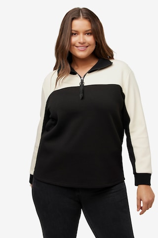 Sweat-shirt Ulla Popken en noir : devant