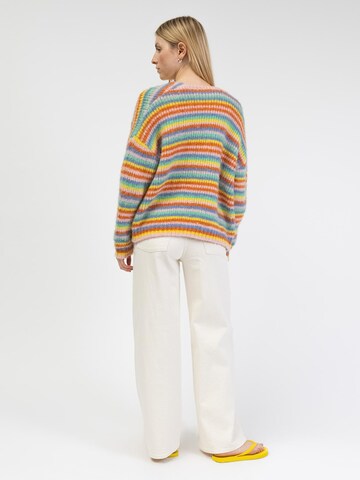 BROKE + SCHÖN Knit Cardigan 'Strickjacke in Regenbogenfarben' in Orange