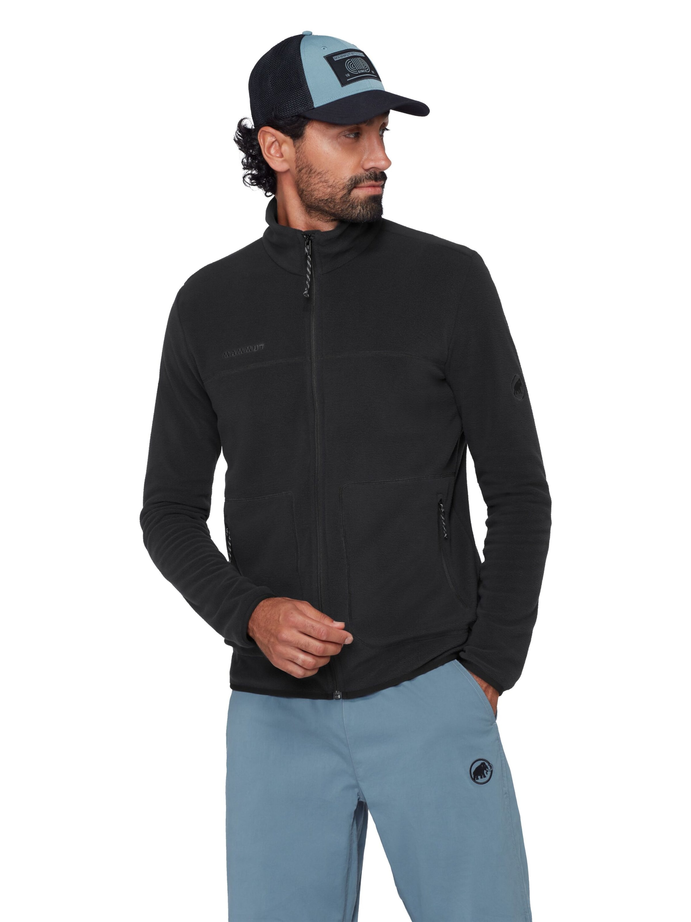 MAMMUT Athletic Fleece Jacket in Black: front