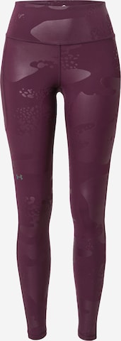 UNDER ARMOUR Skinny Workout Pants in Purple: front