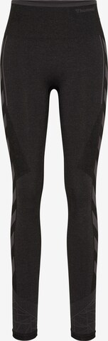 Skinny Pantalon de sport Hummel en noir : devant