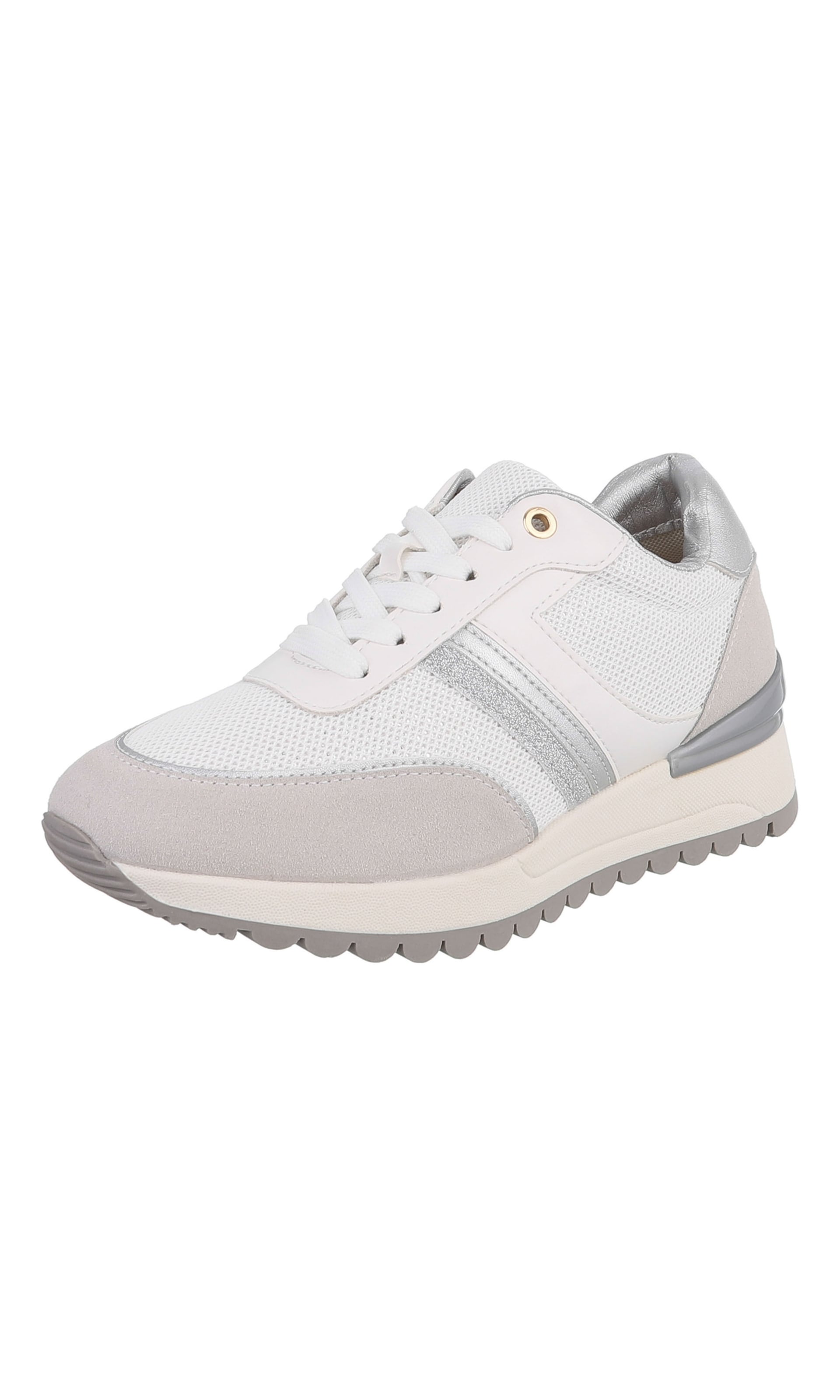 Ital-Design Sneaker in 36 in kitt / silber / weiß, Produktansicht