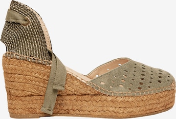 Alhamas Sandal 'Alpargata Cuña 8 cm' in Green: front