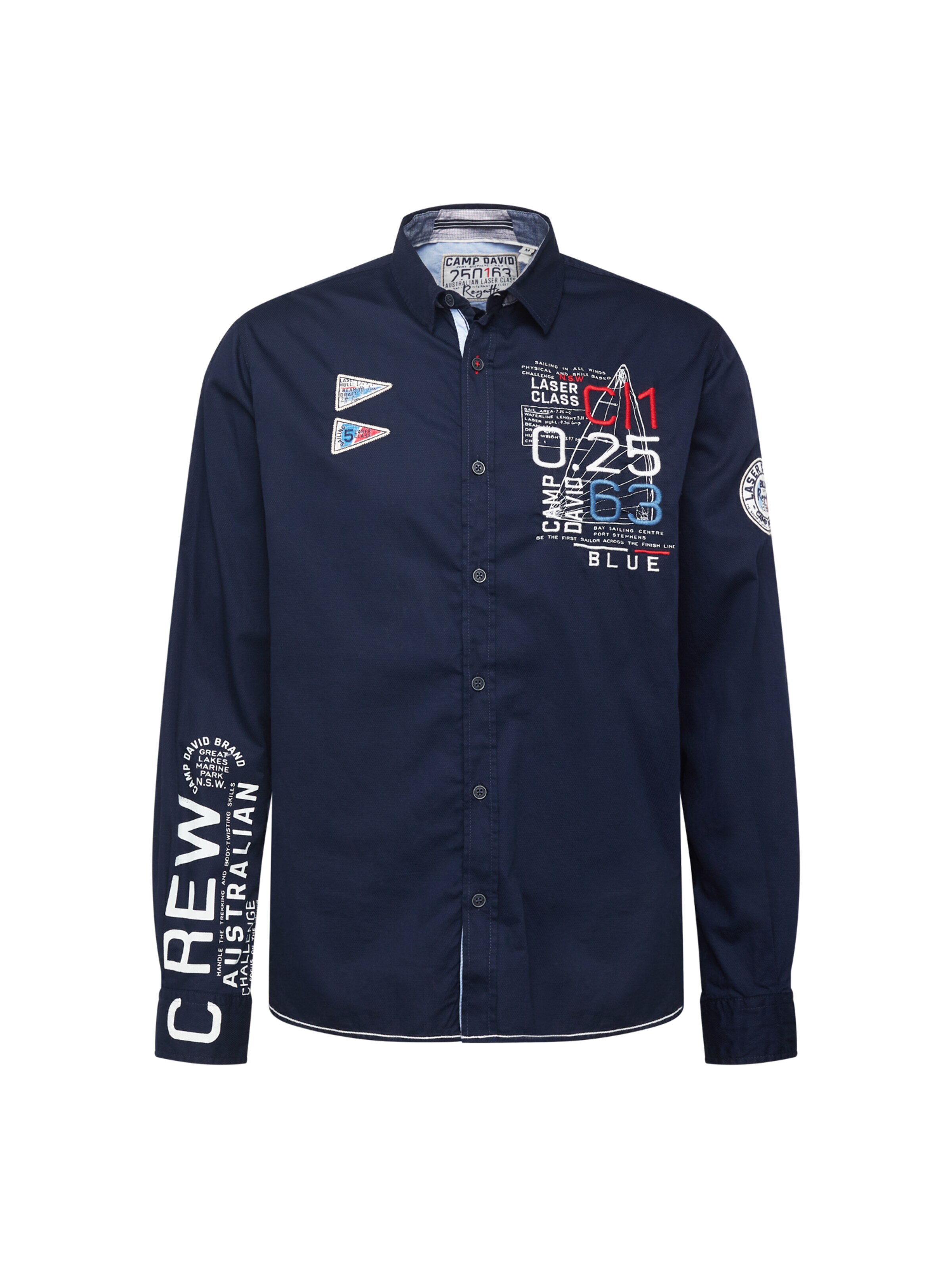 CAMP DAVID Regular Fit Hemd 'Laser Sailing' in Blau: Vorderseite