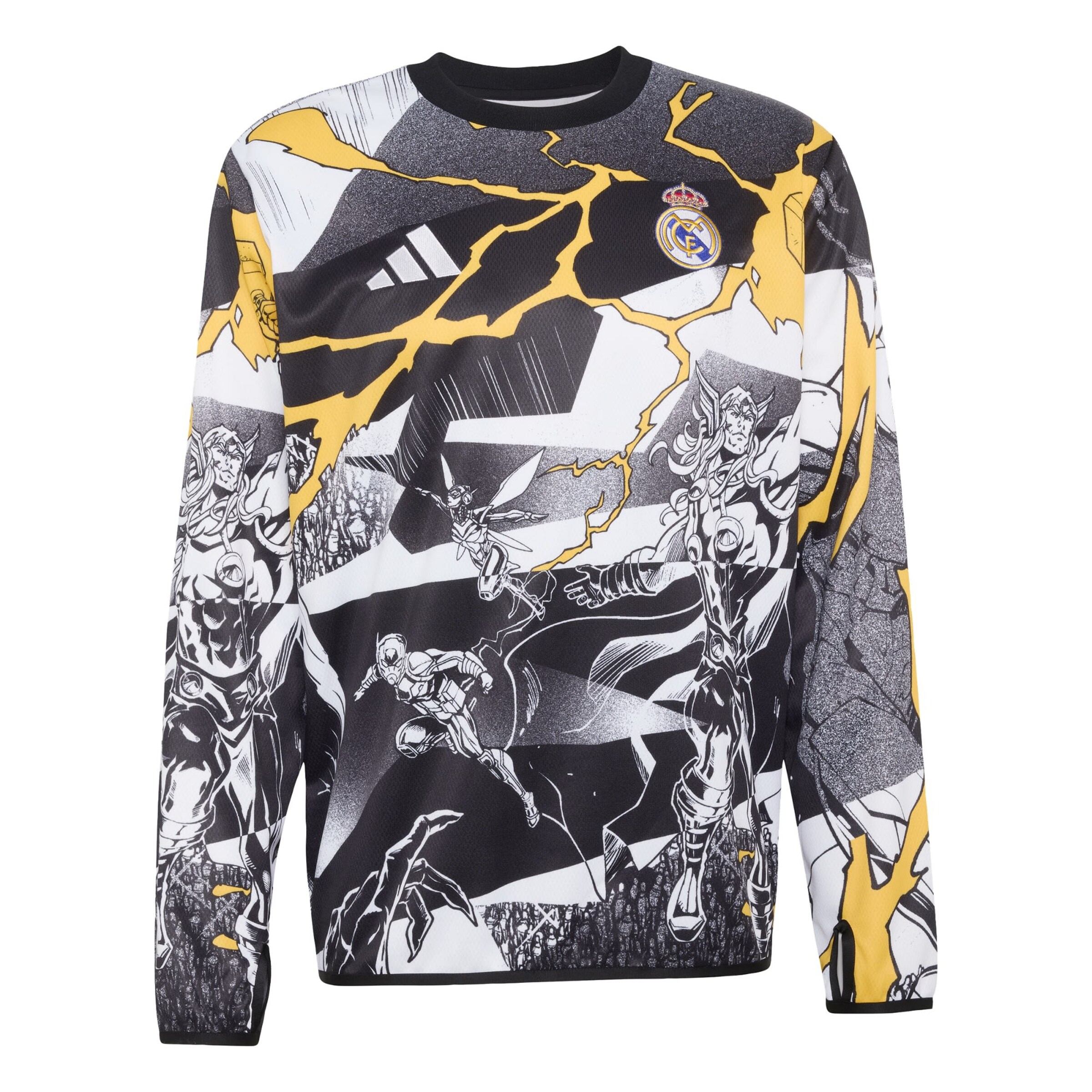 ADIDAS PERFORMANCE Sportsweatshirt 'Real Madrid Avengers 25/26' in gelb / grau / schwarz / weiß, Produktansicht