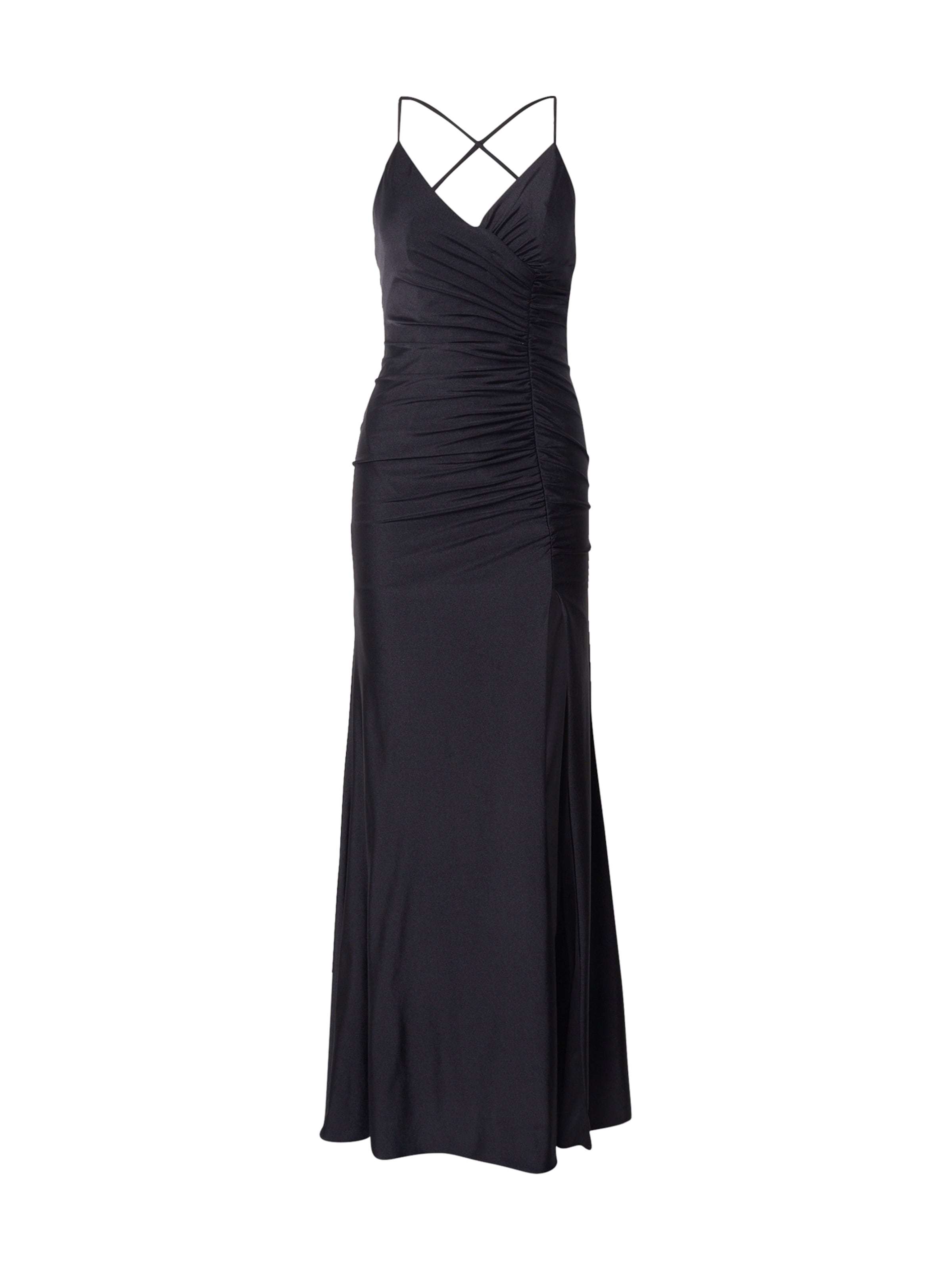 mascara - Vestido de noche en negro: frente