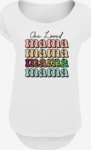 T-shirt 'Mothers Day Mama Typography Leopard Print Pastel' F4NT4STIC en blanc : devant