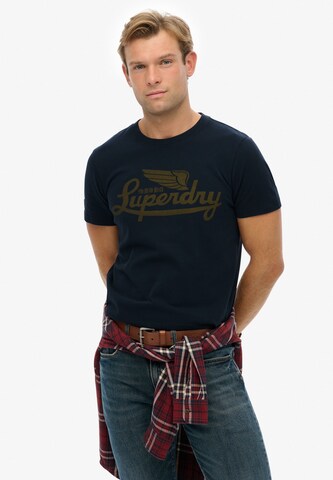 Superdry Shirt 'Heritage' in Blauw: voorkant