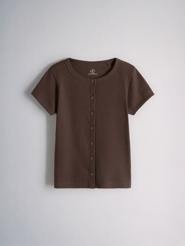 The Set Gebreid vest in Bruin