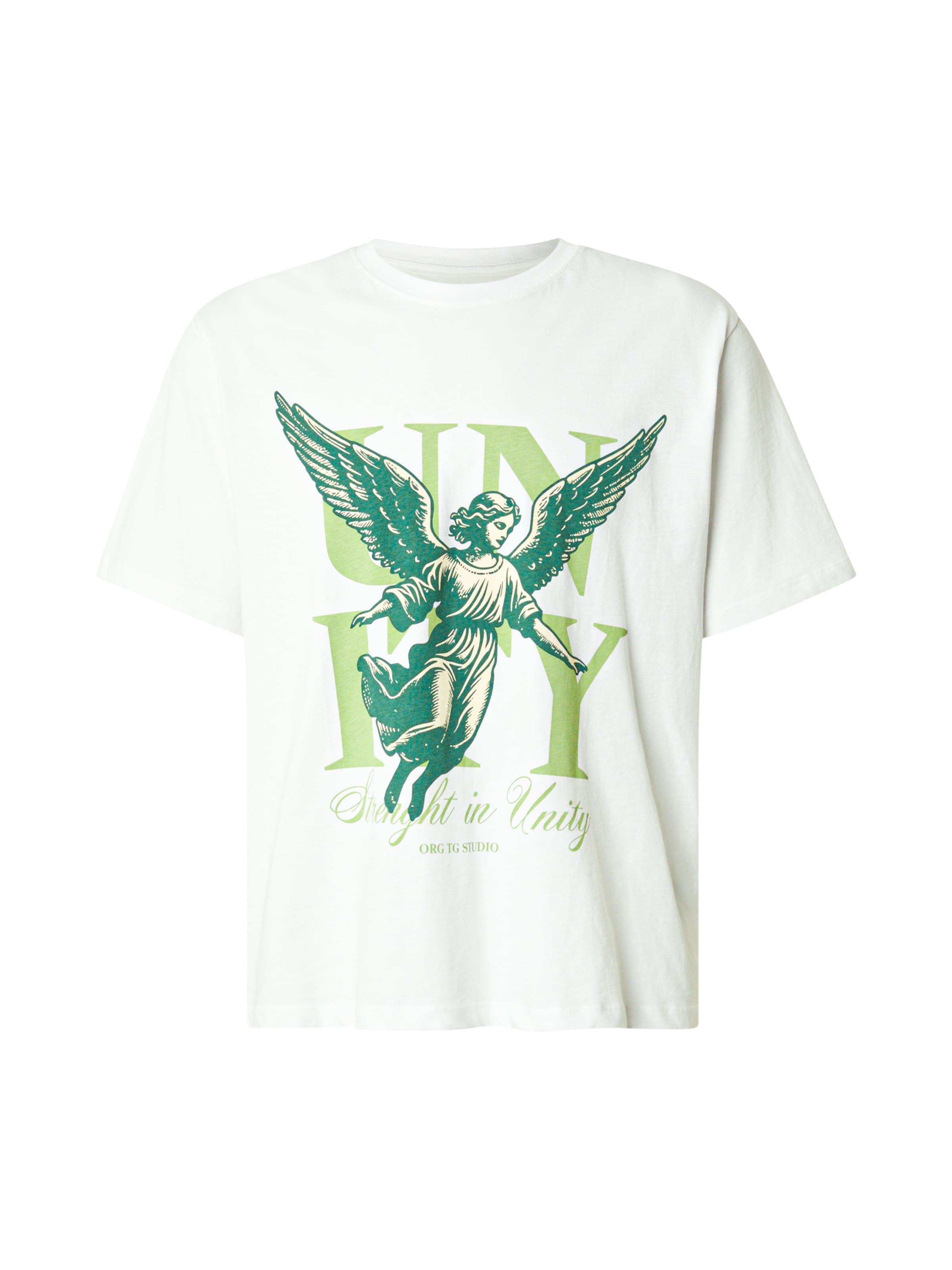 világoszöld / sötétzöld / fehér JACK & JONES Póló 'JORWinged Gallery', Termék nézet