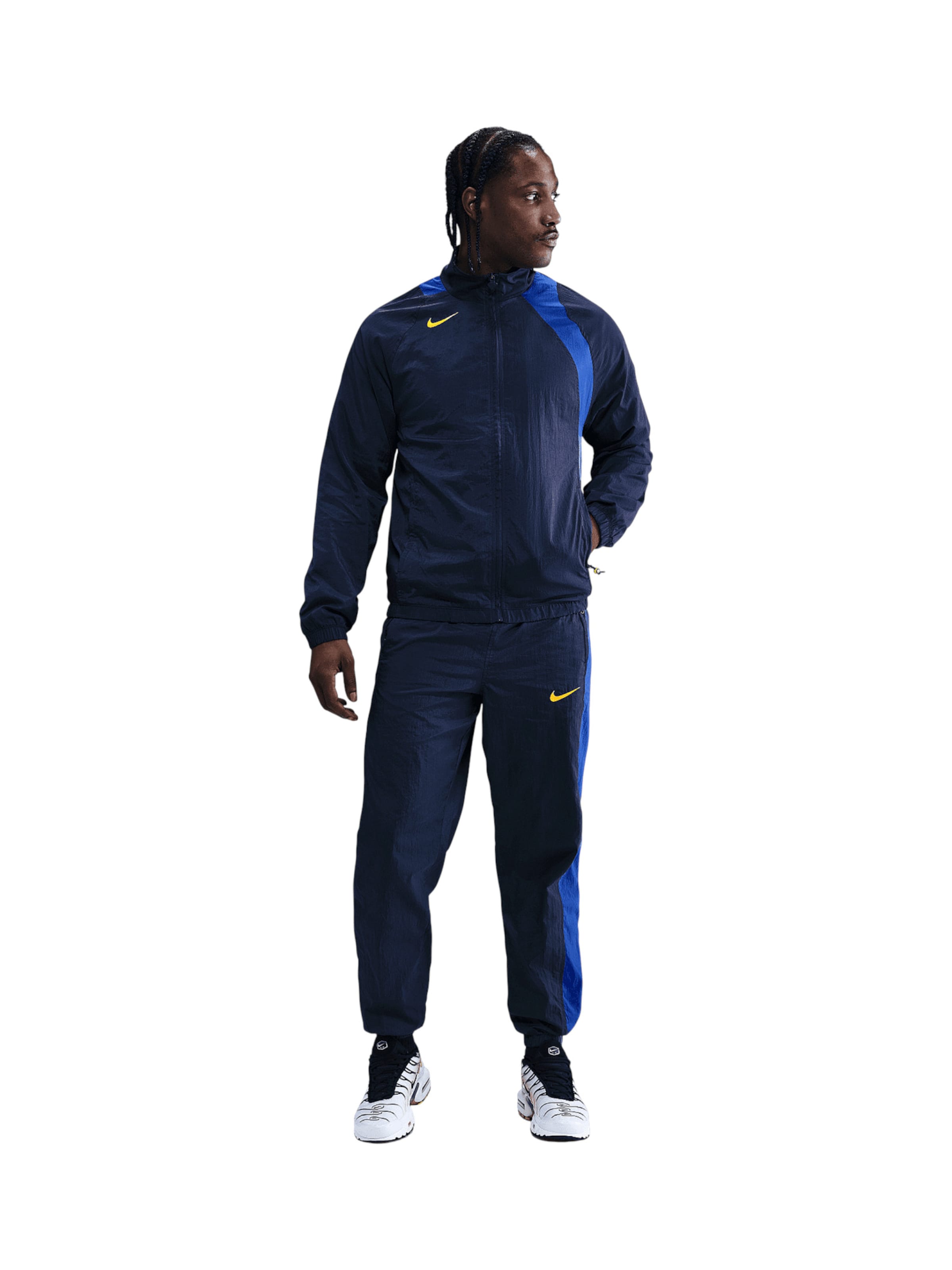 NIKE Tapered Sports trousers 'Total 90' in Blue: front