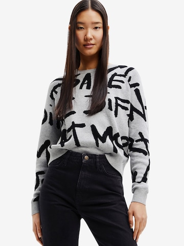 Desigual Sweater 'YARA' in Grey: front