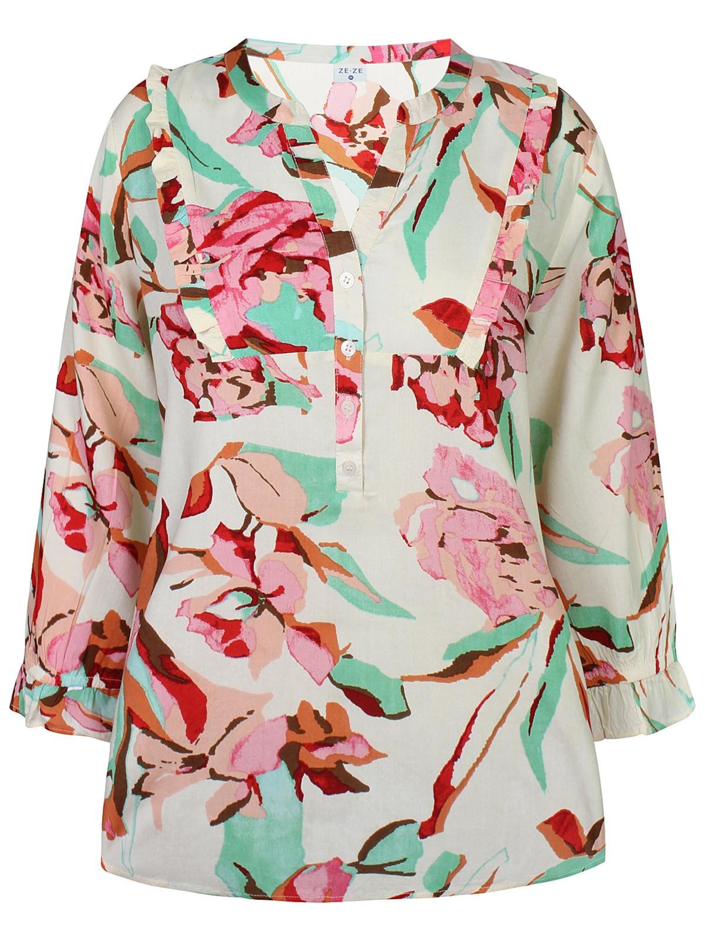 ze-ze Blouse 'Dot 075' in Roze: voorkant