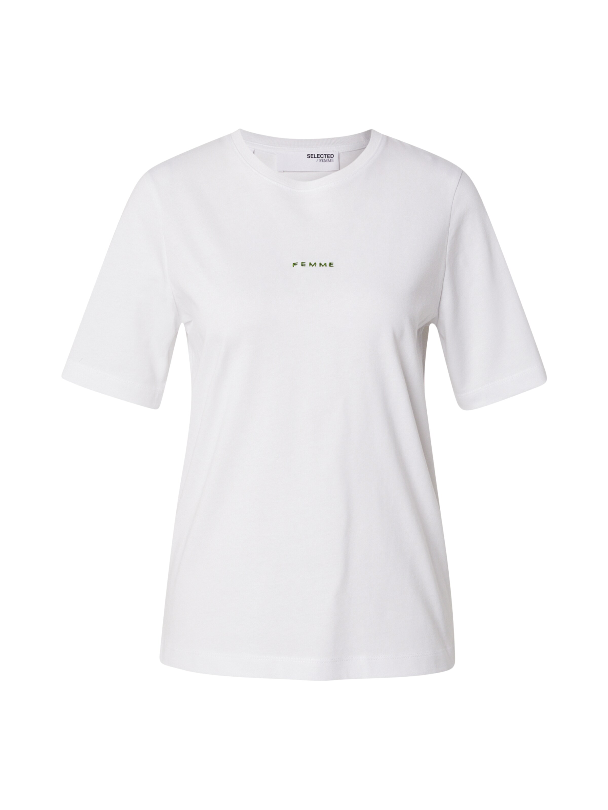 SELECTED T-Shirt 'SLFSIGNE-HANKIE' in Weiß: Vorderseite