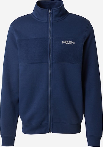 BLEND - Sudadera con cremallera en azul: frente