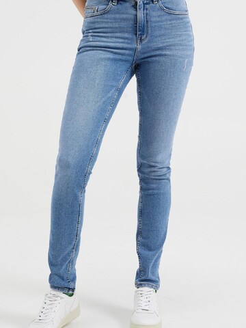 WE Fashion Skinny Jeans i blå: framsida