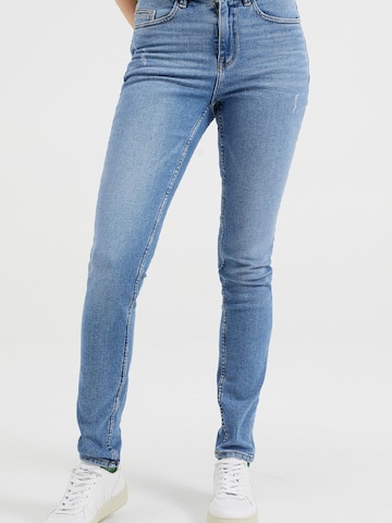 WE Fashion - Skinny Calças de ganga em azul: frente
