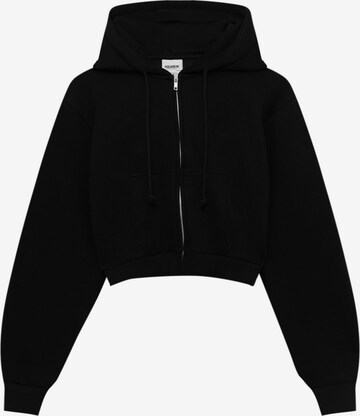 Pull&Bear Sweat jacket in Black: front