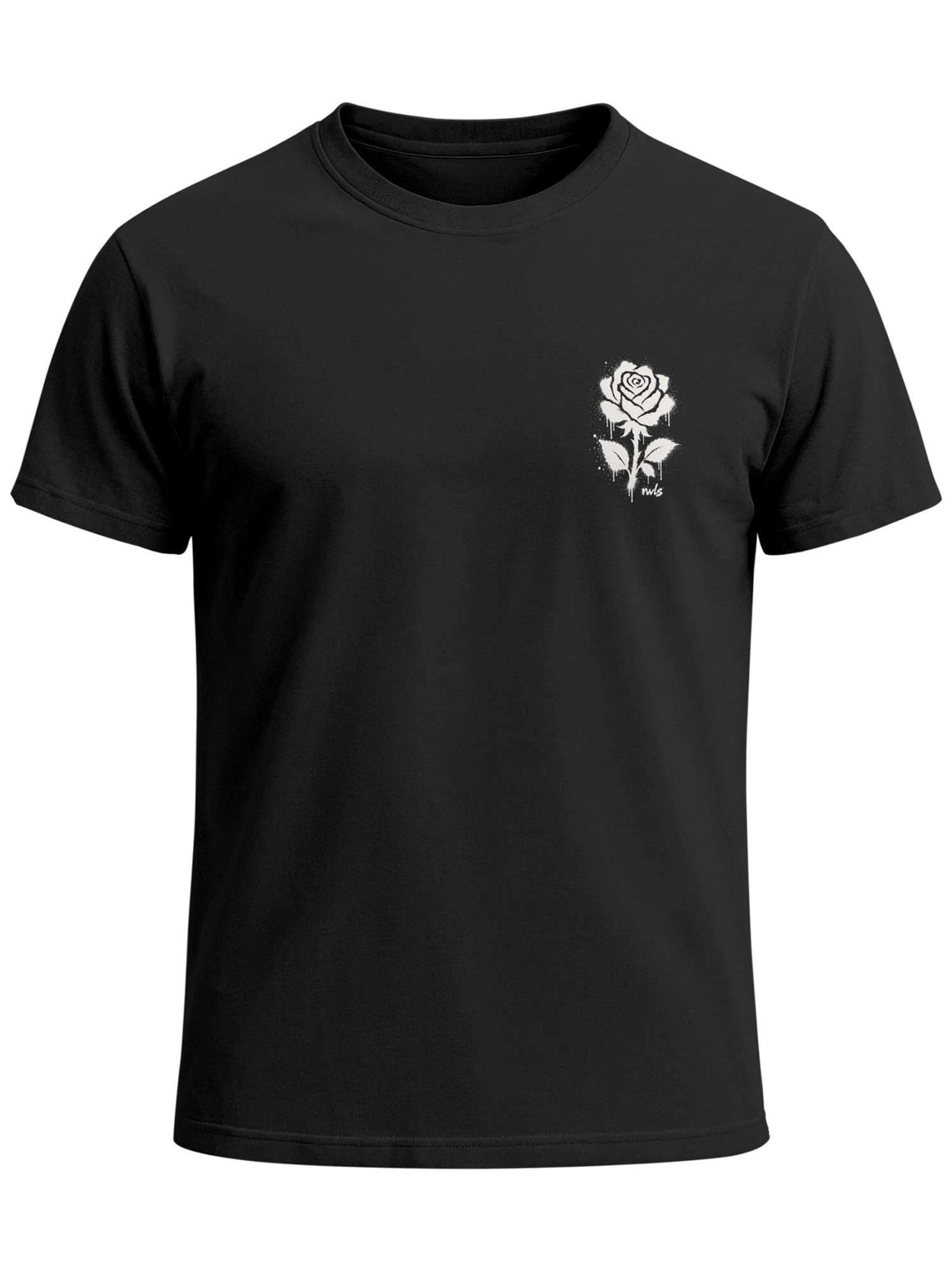 Neverless Shirt 'Graffiti Rose' in Black