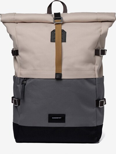 SANDQVIST Rucksack 'BERNT' in hellbeige / grau / schwarz, Produktansicht