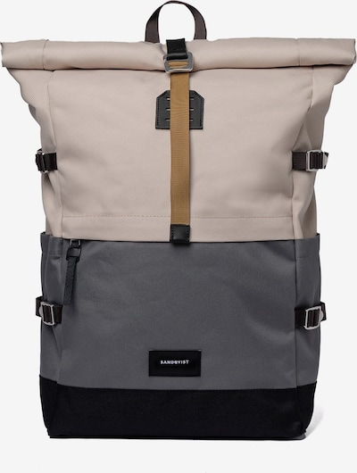 SANDQVIST Rucksack 'BERNT' in hellbeige / grau / schwarz, Produktansicht