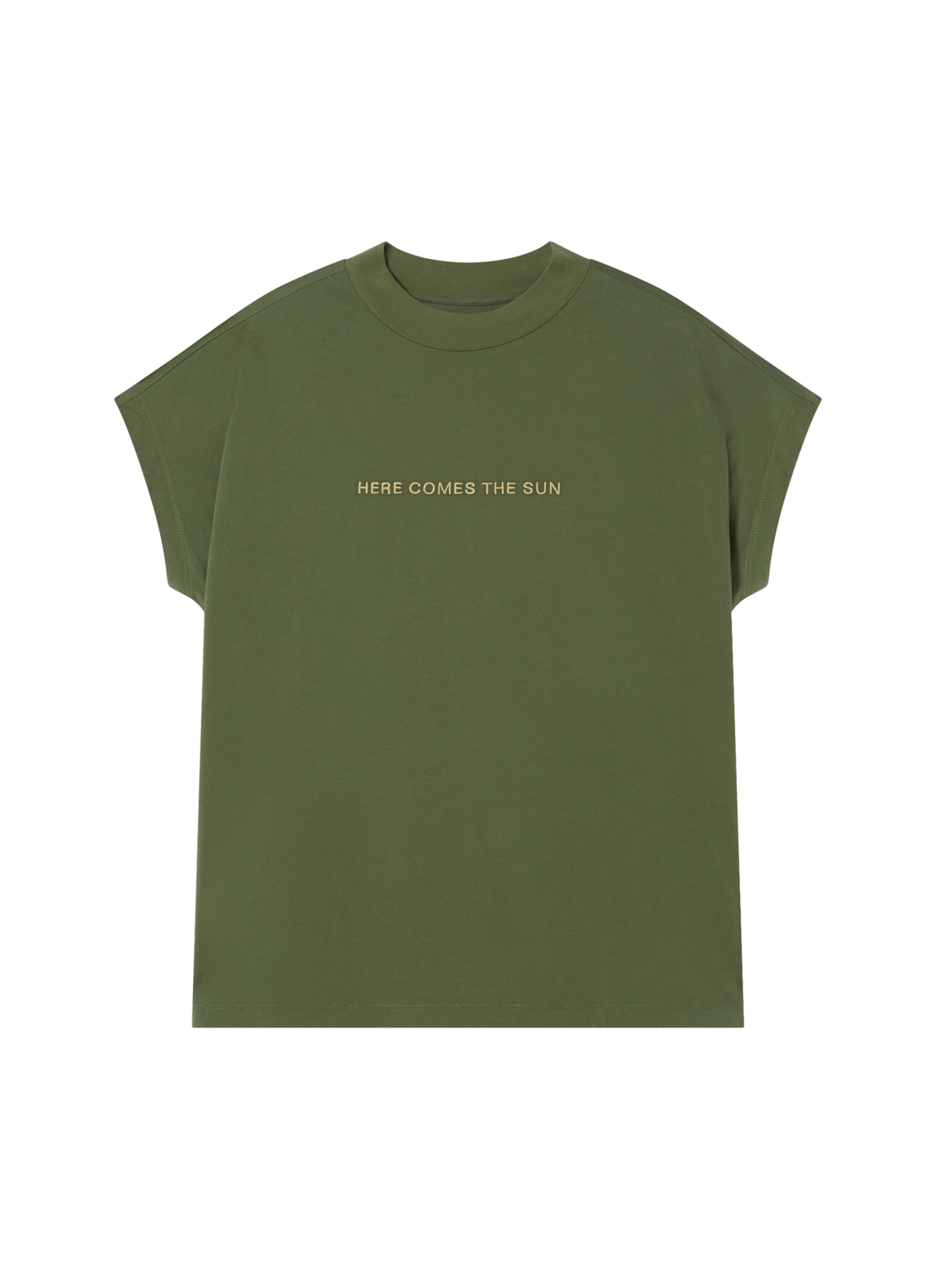 T-shirt 'HERES COMES THE SUN' Thinking MU en vert : devant