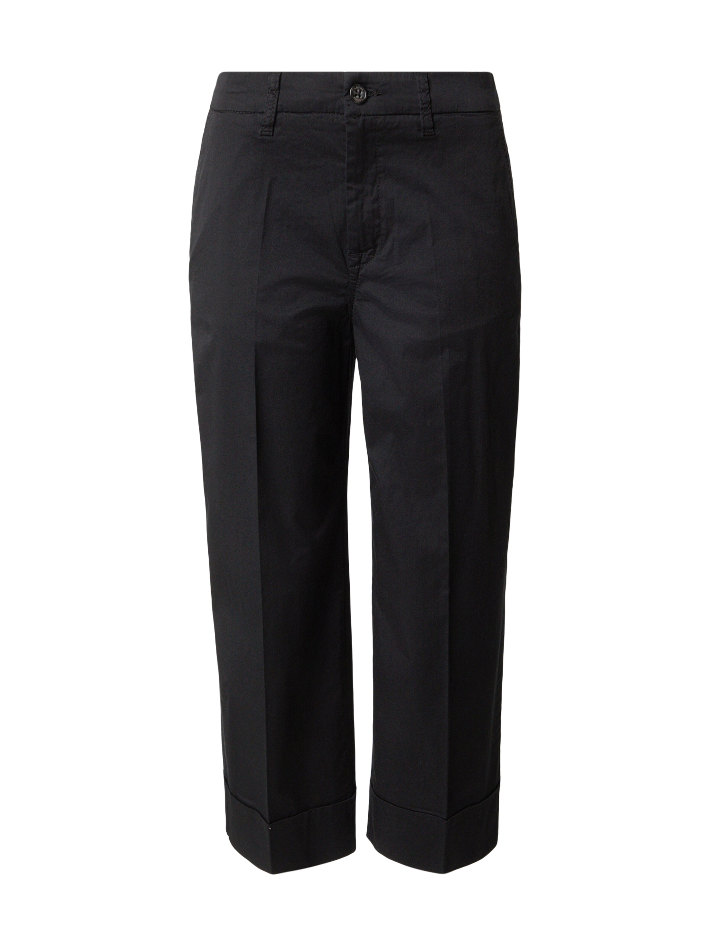 s.Oliver Παντελόνι με τσάκιση σε μαύρο: μπροστά