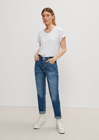 comma casual identity Tapered Jeans i blå: forside