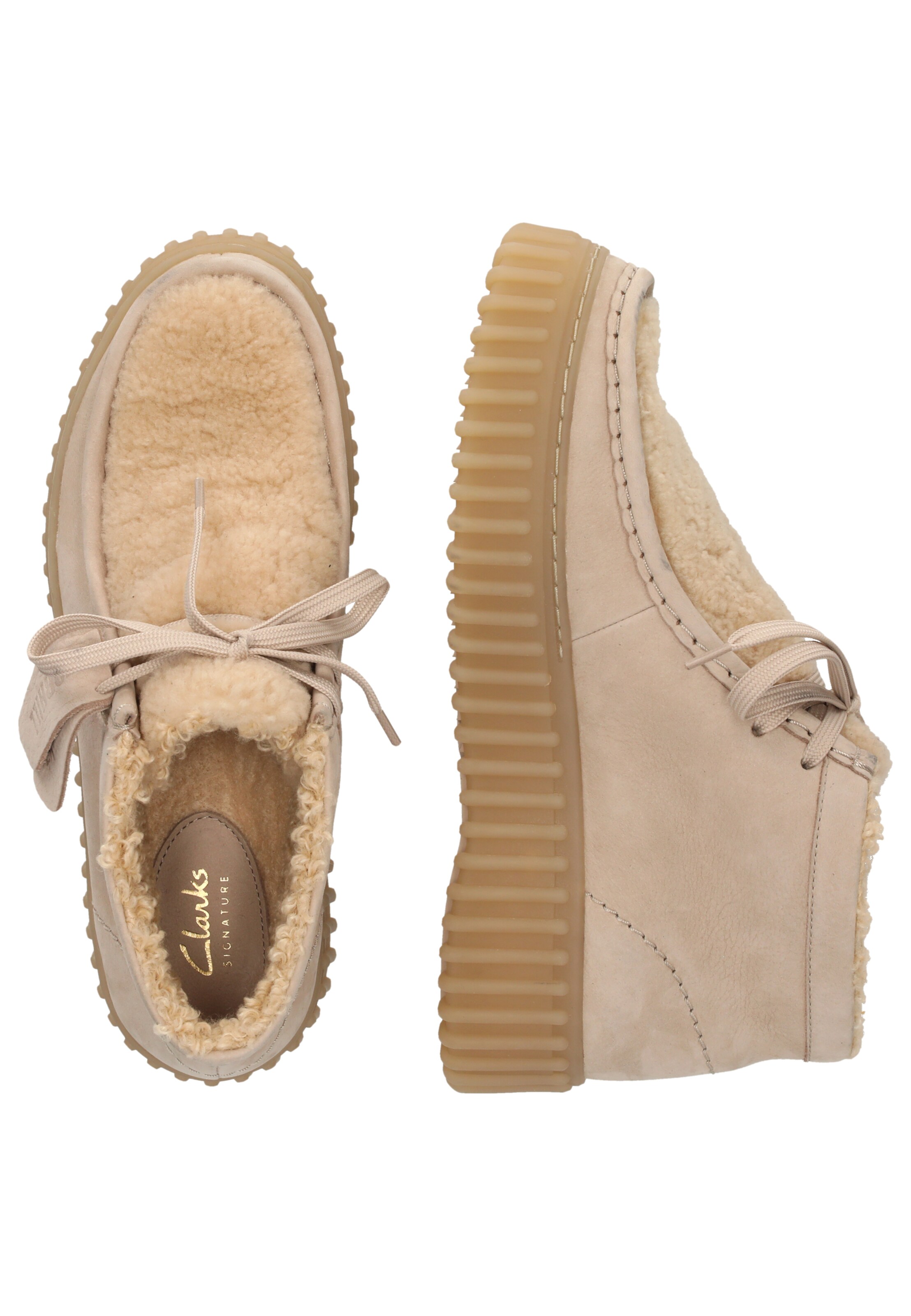 CLARKS Schnürschuh 'Torhill Moss' in Beige
