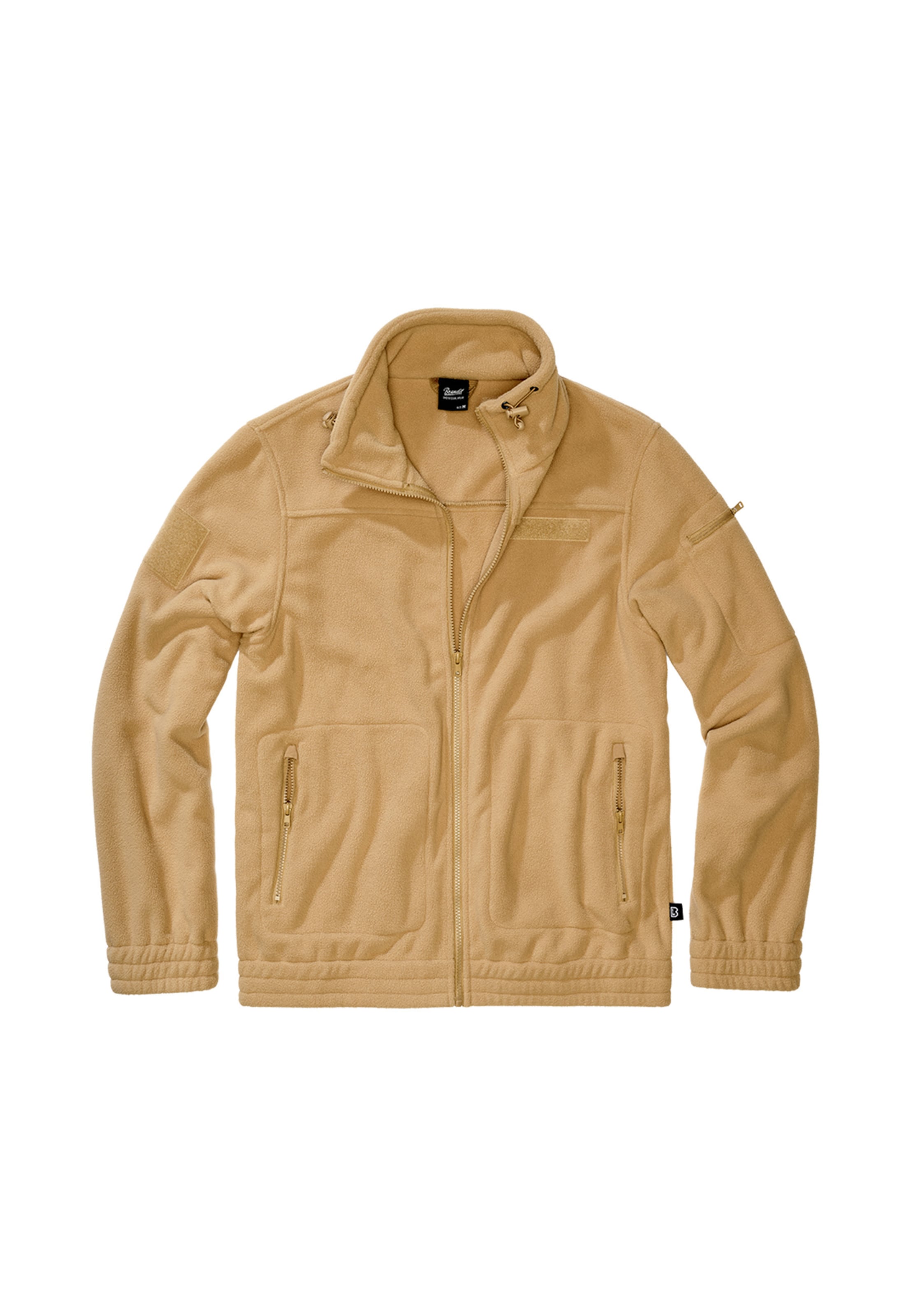 Brandit Fleecejacke 'Combat' in Beige: Vorderseite