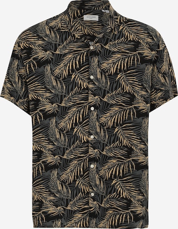 juoda Jack & Jones Plus Standartinis modelis Marškiniai 'JJEJeff Tropical': priekis