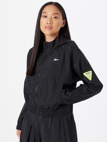 Veste de sport Reebok en noir : devant