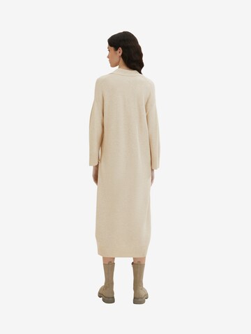 TOM TAILOR Knitted dress in Beige