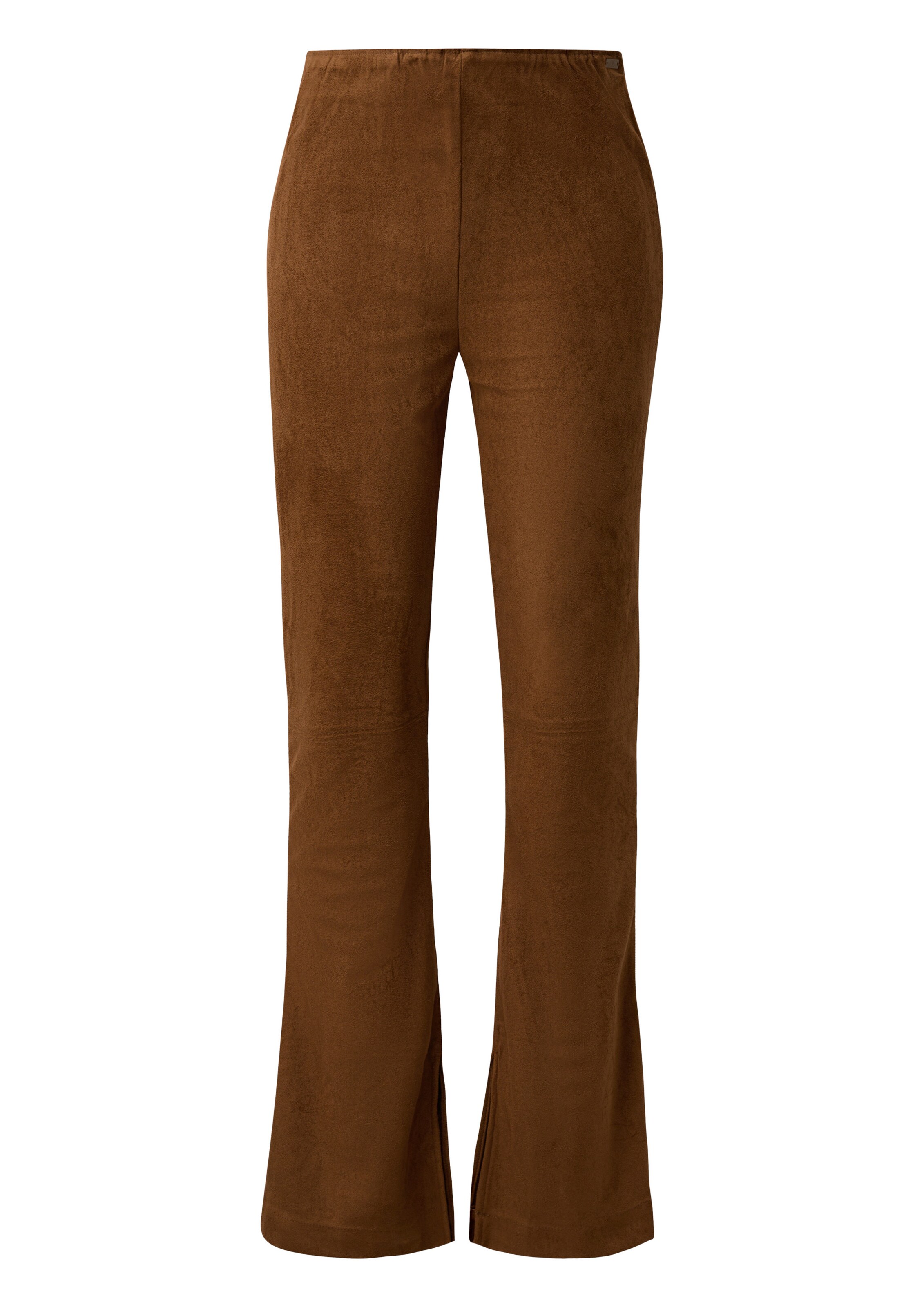 QS Flared Broek in Bruin: voorkant