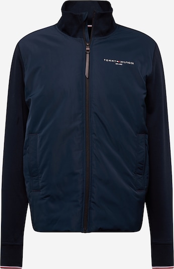 TOMMY HILFIGER Sweatjacke in marine / navy / rot / weiß, Produktansicht