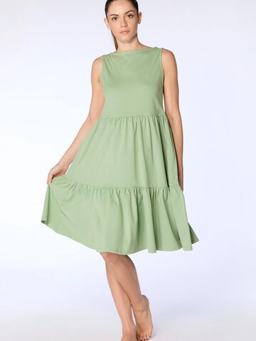 Leela COTTON Dress 'Damen Bio-Baumwoll-Volant-Sommerkleid' in Green