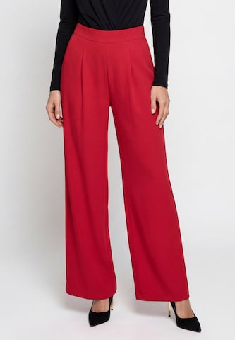 faina - Loosefit Calças com pregas em vermelho: frente