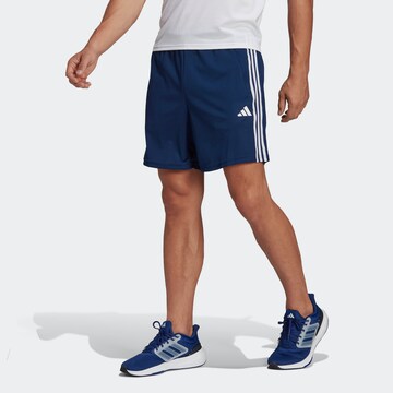 ADIDAS PERFORMANCE Normalny krój Spodnie sportowe 'Train Essentials Piqué 3-Stripes' w kolorze niebieski