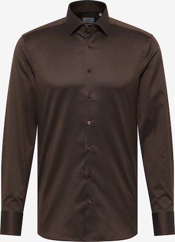 ETERNA Zakelijk overhemd in Bruin: voorkant