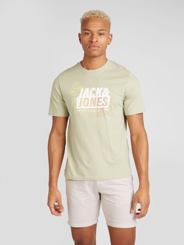 žalia JACK & JONES Marškinėliai 'MAP SUMMER'