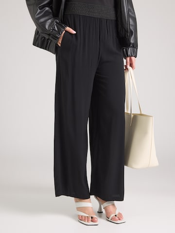 Hailys Wide Leg Housut 'Ge44orgy' värissä musta: etupuoli