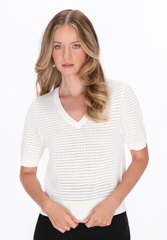 Pull-over DreiMaster Klassik en blanc : devant